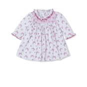 Kissy Kissy Blooming Bows Pink Printed Smocked Dress Set