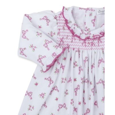 Kissy Kissy Blooming Bows Pink Printed Smocked Dress Set