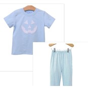 Trotter Street Kids Blue Jack O'Lantern Pants Set