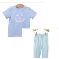 Trotter Street Kids Blue Jack O'Lantern Pants Set