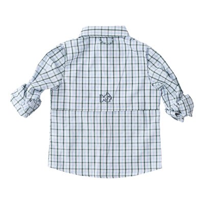 Prodoh Posy Green Powder Blue Windowpane Plaid Founders' Fishing Shirt