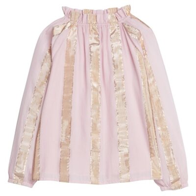 Bisby Pink Metallic Stripe Tory Top