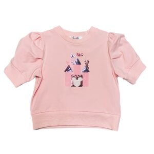 La Luna Castle Pink Sequin Puff Shirt