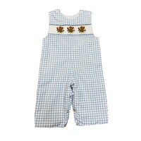 Lulu Bebe Turkey Blue Check Smocked Longall