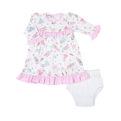 Magnolia Baby Nutcracker Ballet Printed Ruffle L/S Dress Set