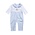 Baby Loren Blue Nativity Hand Embroidered Pima Romper