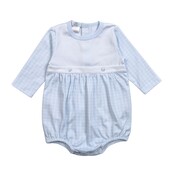 Baby Loren Blue Plaid Pima Bubble