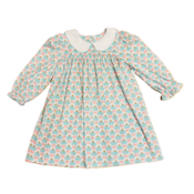 Sage & Lilly Aqua Pumpkins Peter Pan Collar Dress