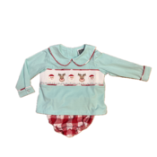 True Santa Smocked Boys Bloomer Set