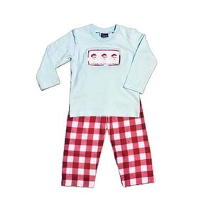 True Santa Smocked Boys Pant Set