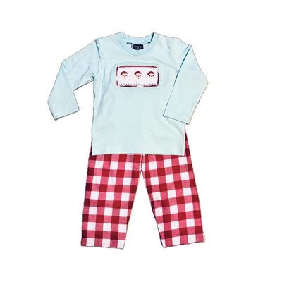 True Santa Smocked Boys Pant Set