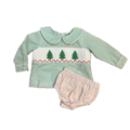 True Christmas Tree Smocked Boys Bloomer Set