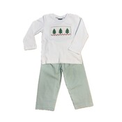 True Christmas Tree Smocked Boys Pant Set