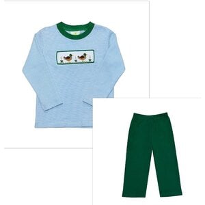 Zuccini Mallard Harry's Play Tee and Christmas Green Pants