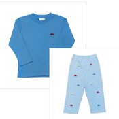 Zuccini Cars Harry's Play Tee w/ Lt Blue Bitty Stripe Pants