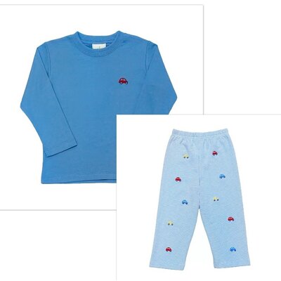 Zuccini Cars Harry's Play Tee w/ Lt Blue Bitty Stripe Pants