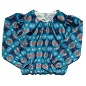 Pleat Collection Blue/Brown Wren Top