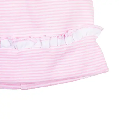 Magnolia Baby Mini Stripes Pink Ruffle Hat