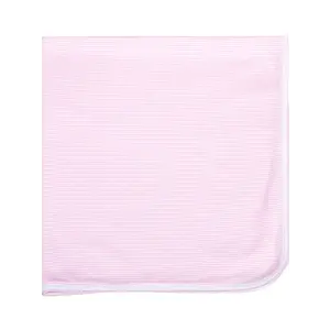 Magnolia Baby Mini Stripes Ruffle Pink Receiving Blanket