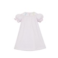 Petit Bebe Crosses Girls's Pink Stripe Knit Bishop w/ Insert