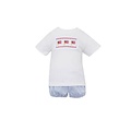 Petit Bebe Flag Boys Lt Blue Stripe Knit Boys Tshirt Set