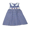 Delaney Blue/White Stripe Sleeveless Knit Dress w/ Smocked Stars