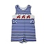 Delaney Blue/White Stripe Knit Smocked Flag Truck Short Jon Jon