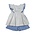 Delaney White Pique Apron Ruffle Short Set w/ Blue Check Accent