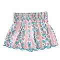 Bisby Marguerite Floral Pink Shirred Scallop Shorts