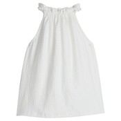 Bisby White Pointelle Mod Sleeveless Top