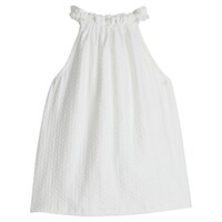 Bisby White Pointelle Mod Sleeveless Top