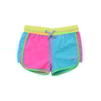 RuffleButts + RuggedButts Neon Color Block Girls Board Shorts