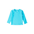 RuffleButts + RuggedButts Bright Aqua Long Sleeve Rash Guard
