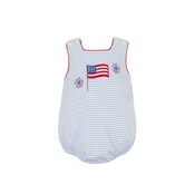 Claire & Charlie 4th of July Lt. Blue Knit Stripe Boy's Sunbubble