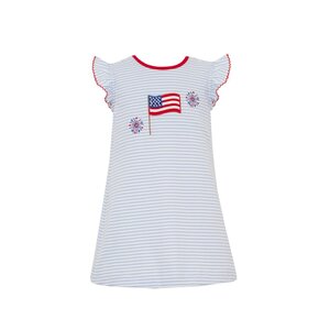 Claire & Charlie 4th of July Lt. Blue Knit Stripe Dress