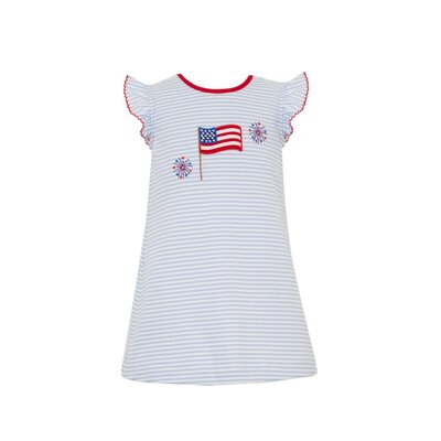 Claire & Charlie 4th of July Lt. Blue Knit Stripe Dress