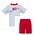 Claire & Charlie 4th of July Lt. Blue Stripe Short and Red Shorts Set