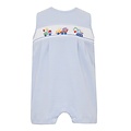 Petit Bebe Construction Cars Lt Blue Stripe Knit Boys Jon Jon