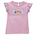 Vive La Fete Birthday Smocked Pink Flutter Sleeve Girls Top w/ Light Pink Gingham Shorts with Ruffled Pockets