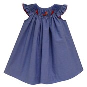 Vive La Fete 4th of July Socked Royal Gingham Angel Wing