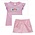 Vive La Fete Birthday Smocked Pink Flutter Sleeve Girls Top w/ Light Pink Gingham Shorts with Ruffled Pockets