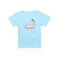 Properly Tied Aqua Flamingo Float Girl's SS Tee