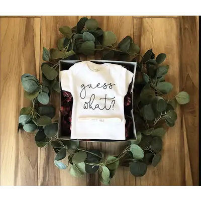 Bump & Beyond Designs Guess What Pregnancy Announcement Onesie