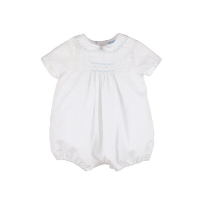 Luli & Me Sweet Smocked Boy Bubble Blue
