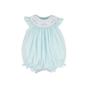 Luli & Me Color Combo Smocked Bubble Blue
