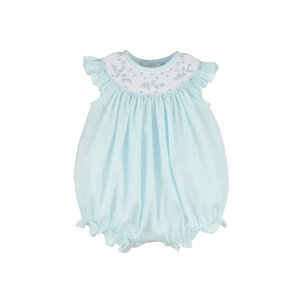 Luli & Me Color Combo Smocked Bubble Blue