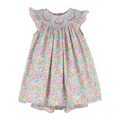 Luli & Me Wildflowers Smocked Bishop Fuchsia