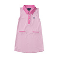 Prodoh Fuchsia Pink Strip Girls Sleeveless Pro Performance Polo Dress