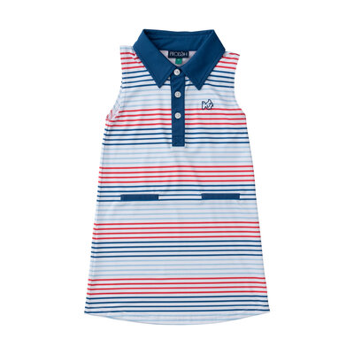 Prodoh Americana Stripe Girls Sleeveless Pro Performance Polo Dress