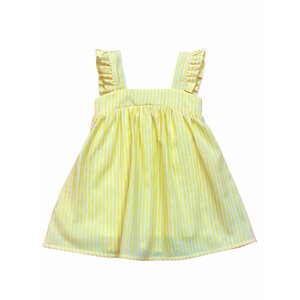 Lulu Bebe Yellow Stripe Butterfly Sleeve Dress